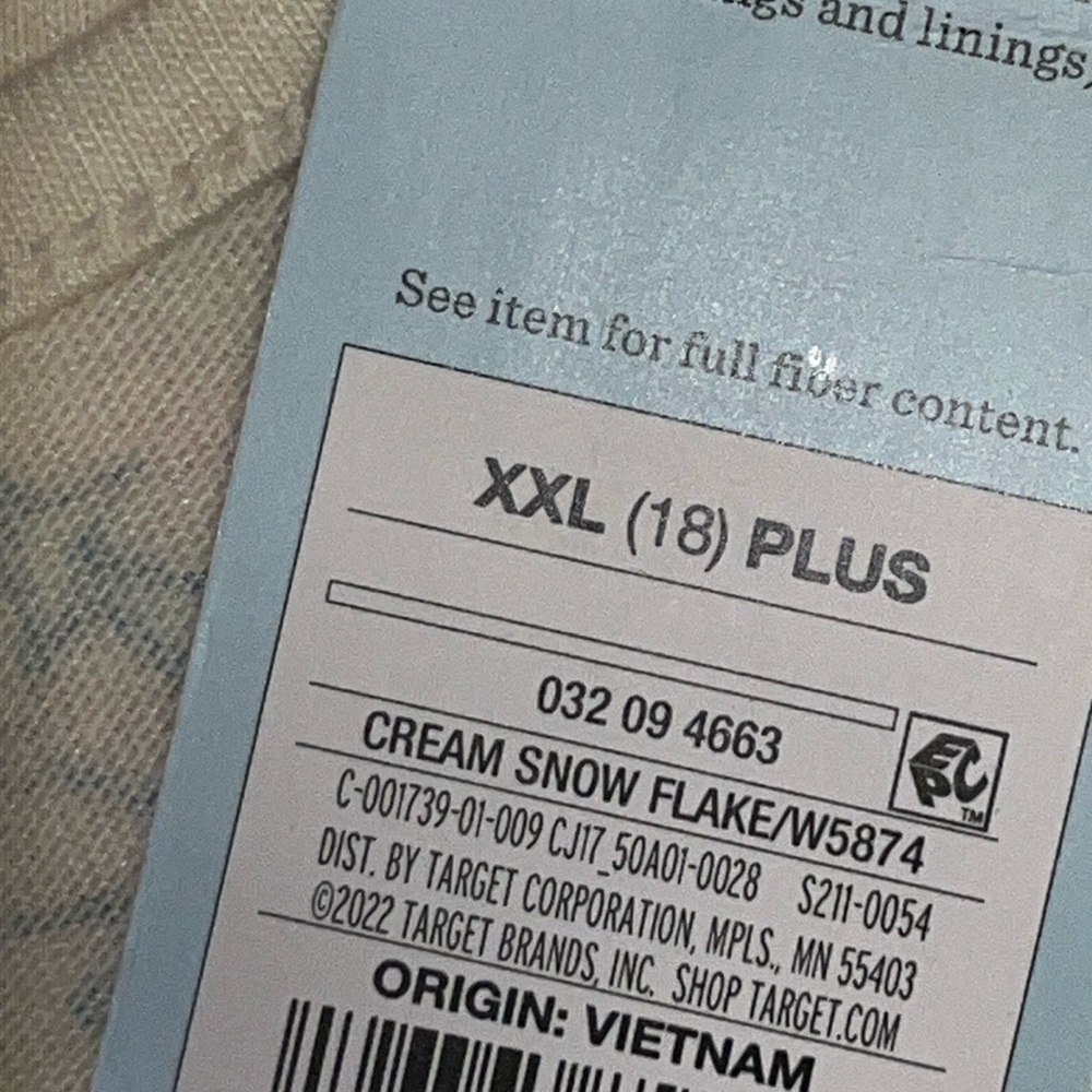 NWT Cat & Jack Girl’s Long Sleeve T-Shirt Dress Cream Snowflake Print XXL 18 - Picture 7 of 8